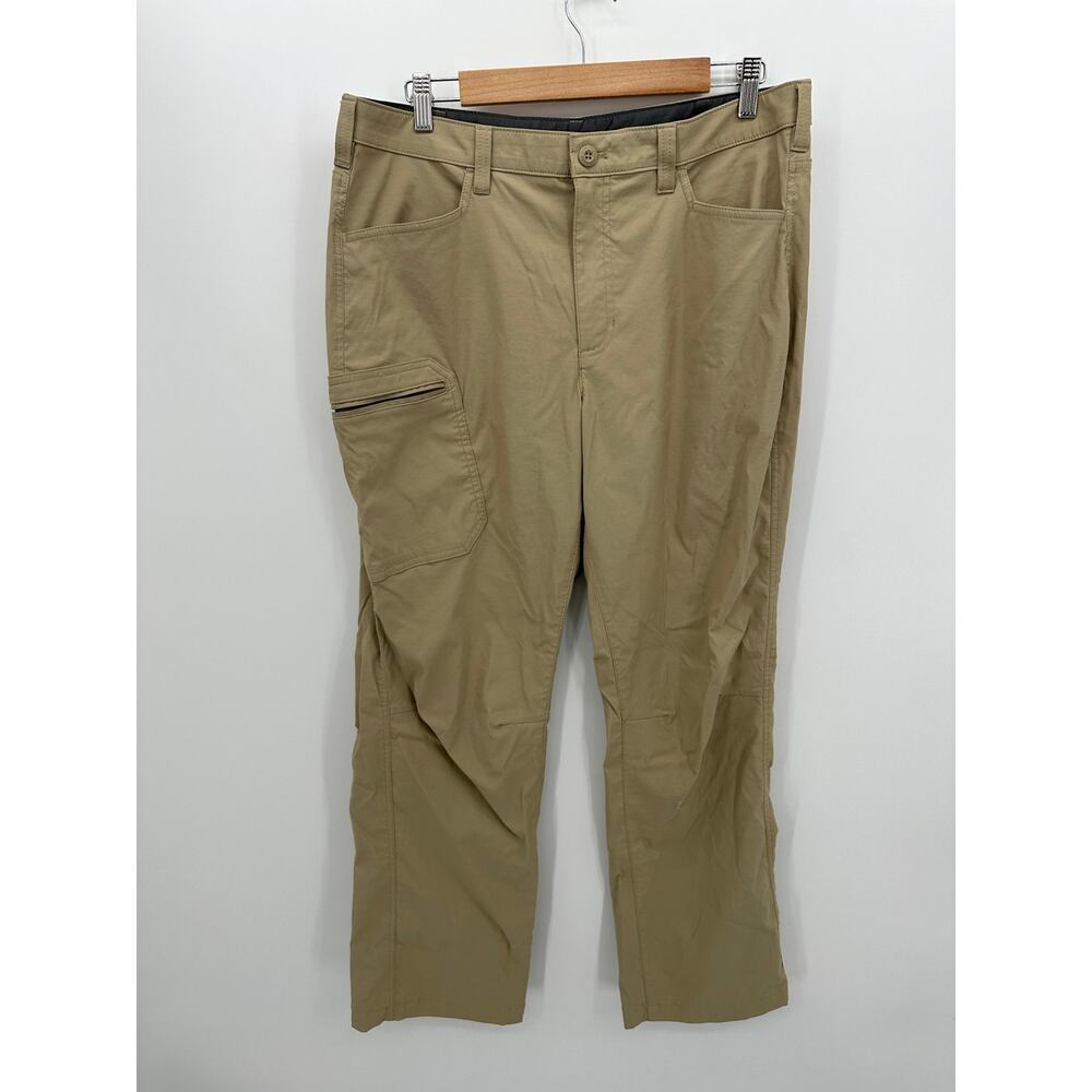Eddie Bauer Khaki Cargo Pants Men 36x32 Lightweight Outdoors Hiking Casual Nylon